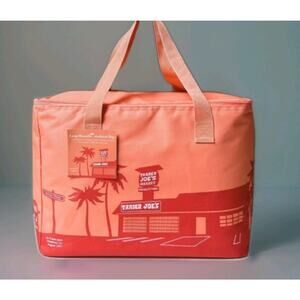 Trader Joe's Insulated Tote Cooler Bag Peach Pastel Large 8 Gal New 2025 Limited